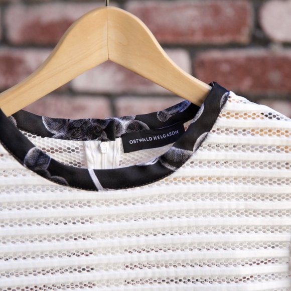 OSTWALD HELGASON - semi sheer structured blouse- fits smaller - Picture 10 of 15